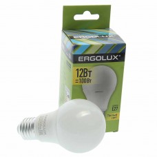 Лампа светодиодная E27 A60 12W (100W) 220V теплый, EL-LED-A60-12W-E27-3K, ERGOLUX