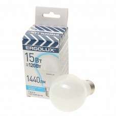 Лампа светодиодная E27 A60 15W (120W) 220V холодный, EL-LED-A60-15W-E27-4K, ERGOLUX