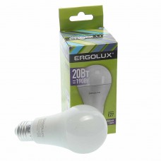 Лампа светодиодная E27 A65 20W (190W) 220V холодный, EL-LED-A65-20W-E27-6K, ERGOLUX