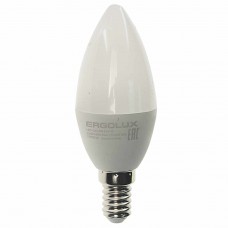 Лампа светодиодная E14 C35 9W (80W) 220V теплый, LED-C35-9W-E14-4K, ERGOLUX