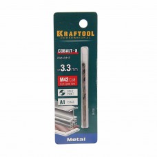 Сверло по металлу 3.3х65мм Cobalt, 29656-3.3, KRAFTOOL