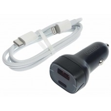 Устройство зарядное в прикуриватель 1USB 12V кабель iPhone (5-), ES-CC2C black, EARLDOM