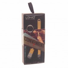 Кабель iPhone (5-)/micro-USB 0.13м золотой брелок, LC-89G, LDNIO