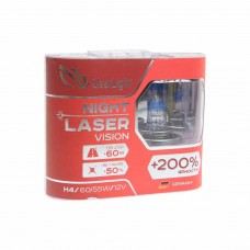 Лампа 12V H4 60/55W P43t +200% бокс (2шт.) Night Laser, MLH4NLV200, CLEARLIGHT