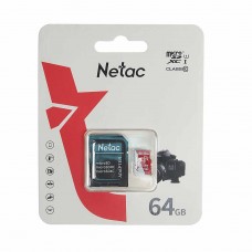 Карта памяти 64GB MicroSD class 10 + SD адаптер, NT02P500ECO-064G-R, NETAC