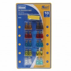 Предохранитель 5-30А флажковый комплект 10шт. с пинцетом, KT870018, KRAFT