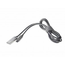 Кабель micro USB 1.2м серебристый металлическая оплётка, OLM-038650, PARTNER