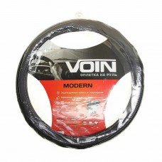 Оплетка руля (M) 37-39см черная экокожа Modern, OPLV0301, VOIN