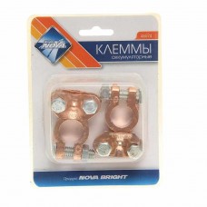 Клемма АКБ универсальная прямая 2шт., 46574, NOVA BRIGHT