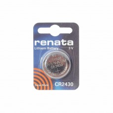 Батарейка CR2430 3V таблетка (пульт сигнализации, ключ) блистер (1шт.) Lithium, CR 2430, RENATA