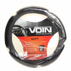 Оплетка руля (M) 37-39см черная спонжевая Soft, OPLV0201, VOIN