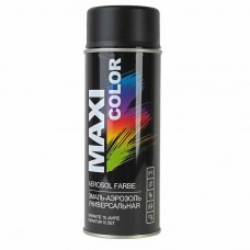 Краска черная матовая аэрозоль 400мл, 9005mMX, MAXI COLOR