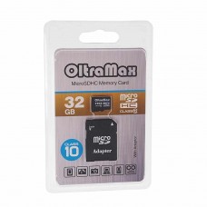Карта памяти 32GB MicroSD class 10 + SD адаптер, OM032GCSDHC10-AD, OLTRAMAX