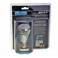 Лампа светодиодная E27 G45 4W(45W) 220V теплый, LM-0627WW-E27, MEGA LIGHTING