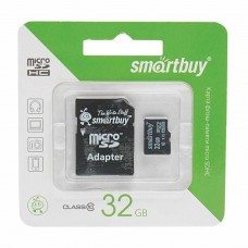 Карта памяти 32GB MicroSD class 10 + SD адаптер, SB32GBSDCL10-01, SMART BUY