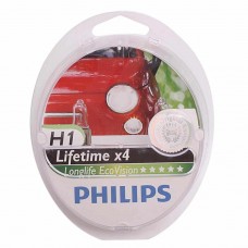 Лампа 12V H1 55W P14.5s 3100K бокс (2шт.) Long Life EcoVision, 12258LLECOS2, PHILIPS