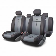 Авточехлы универсальные полиэстер черно-серые (AIRBAG 9 предм.), TT-902P BK/D.GY, AUTOPROFI