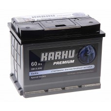 Аккумулятор KARHU Premium 60А/ч обратная полярность, 6СТ60(0), KAINAR