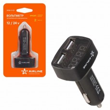 Вольтметр автомобильный в прикуриватель 12V/24V, AVM-D-02, AIRLINE Вольтметр автомобильный в прикуриватель 12V/24V, AVM-D-02, AIRLINE