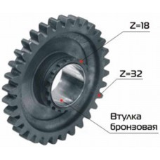 Шестерня КПП вала 1-ой передачи и заднего хода Z=32 в сборе, 70-1701224, Минский завод шестерен