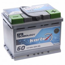 Аккумулятор EFB 60А/ч обратная полярность, 6СТ60(0) SMF560500, KORTEX