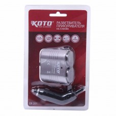 Разветвитель прикуривателя 2-х гнездовой 12V, BMS-002, KOTO