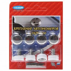 Винт знака номерного секретный с декоративными колпачками и ключом комплект 4шт., КН3(декор), ЛАДЬЯ