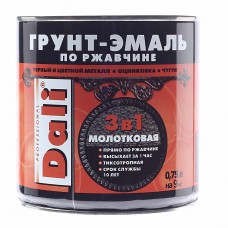 Грунт-эмаль по ржавчине черный молотковый 0.75л, 20409, DALI