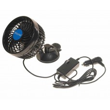 Вентилятор в салон 12V на присоске синий, HX-T701E DC12V blue, MITCHELL