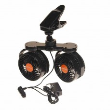 Вентилятор в салон 24V двойной на прищепке оранжевый, HX-T608E DC24V orange, MITCHELL